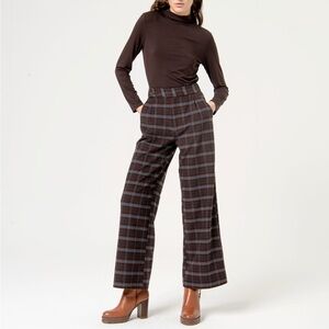 Surkana Brown and Blue Plaid Pants
